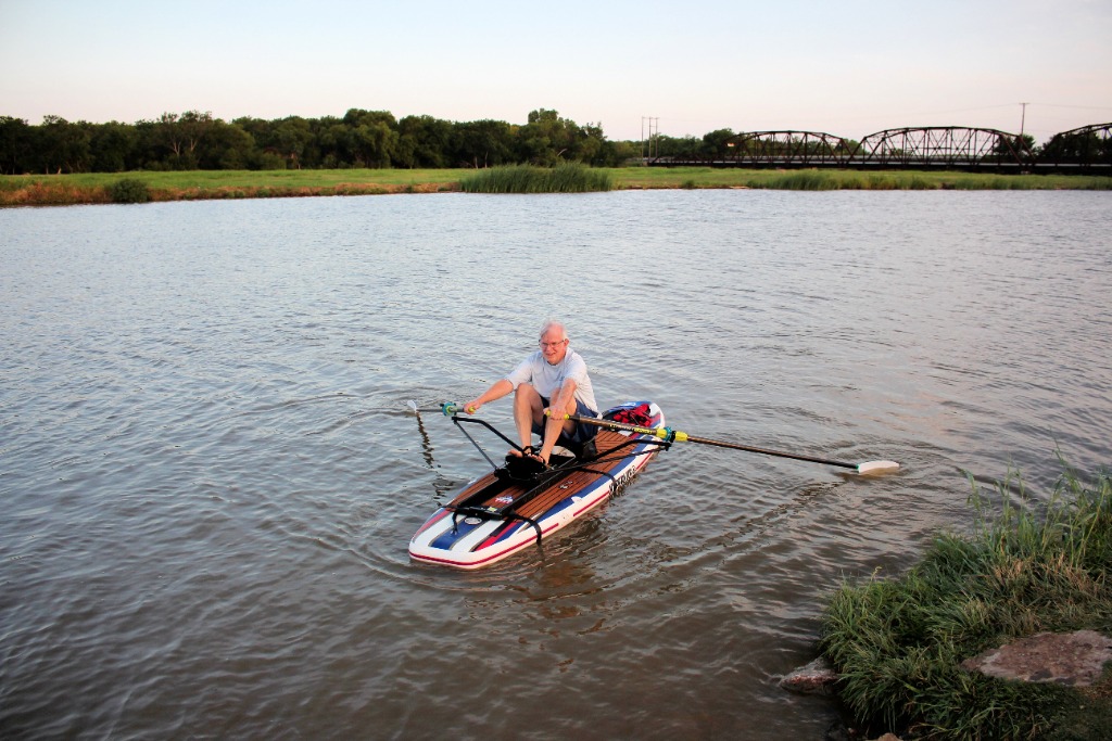 rowing paddleboard on the Oklahoma River- summer 2020 always did want to be on the crew